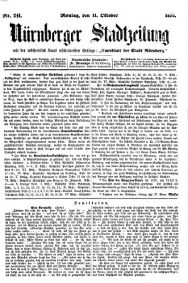 Nürnberger Stadtzeitung (Nürnberger Abendzeitung) Montag 11. Oktober 1875