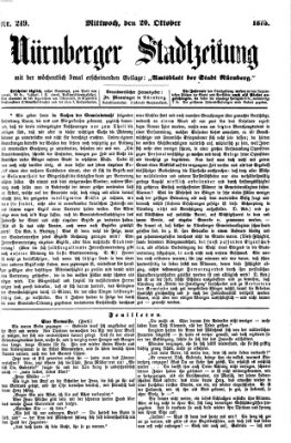 Nürnberger Stadtzeitung (Nürnberger Abendzeitung) Mittwoch 20. Oktober 1875