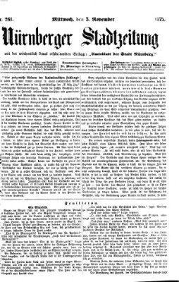 Nürnberger Stadtzeitung (Nürnberger Abendzeitung) Mittwoch 3. November 1875