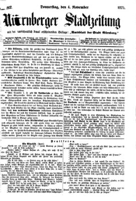 Nürnberger Stadtzeitung (Nürnberger Abendzeitung) Donnerstag 4. November 1875