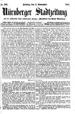 Nürnberger Stadtzeitung (Nürnberger Abendzeitung) Freitag 5. November 1875