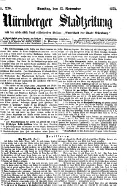 Nürnberger Stadtzeitung (Nürnberger Abendzeitung) Samstag 13. November 1875