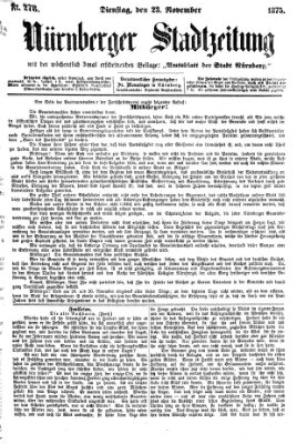 Nürnberger Stadtzeitung (Nürnberger Abendzeitung) Dienstag 23. November 1875