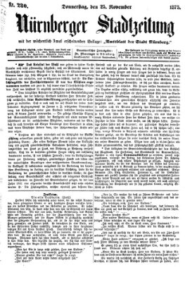 Nürnberger Stadtzeitung (Nürnberger Abendzeitung) Donnerstag 25. November 1875