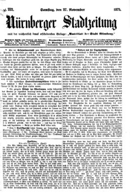 Nürnberger Stadtzeitung (Nürnberger Abendzeitung) Samstag 27. November 1875