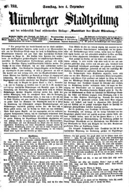 Nürnberger Stadtzeitung (Nürnberger Abendzeitung) Samstag 4. Dezember 1875