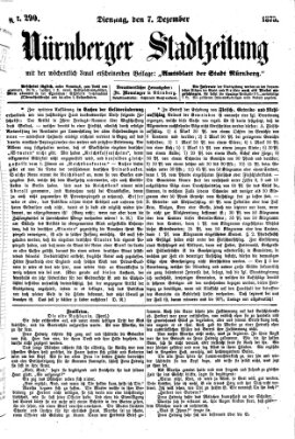 Nürnberger Stadtzeitung (Nürnberger Abendzeitung) Dienstag 7. Dezember 1875