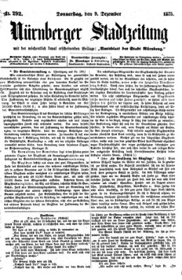 Nürnberger Stadtzeitung (Nürnberger Abendzeitung) Donnerstag 9. Dezember 1875