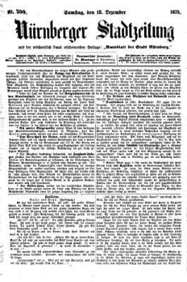 Nürnberger Stadtzeitung (Nürnberger Abendzeitung) Samstag 18. Dezember 1875