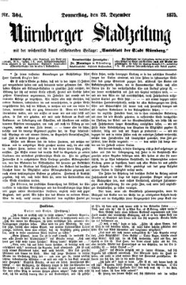 Nürnberger Stadtzeitung (Nürnberger Abendzeitung) Donnerstag 23. Dezember 1875