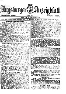 Augsburger Anzeigeblatt Sonntag 4. Juli 1875