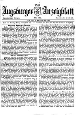 Augsburger Anzeigeblatt Donnerstag 8. Juli 1875