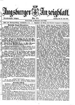 Augsburger Anzeigeblatt Samstag 24. Juli 1875