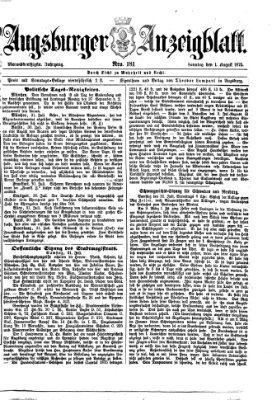 Augsburger Anzeigeblatt Sonntag 1. August 1875