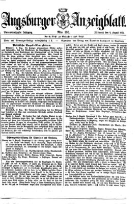 Augsburger Anzeigeblatt Mittwoch 4. August 1875