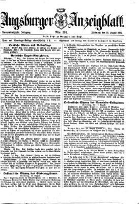 Augsburger Anzeigeblatt Mittwoch 18. August 1875