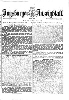 Augsburger Anzeigeblatt Donnerstag 19. August 1875