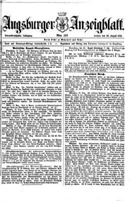 Augsburger Anzeigeblatt Freitag 20. August 1875