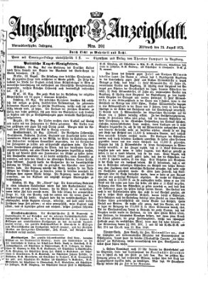 Augsburger Anzeigeblatt Mittwoch 25. August 1875