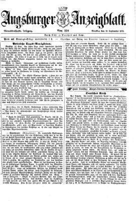 Augsburger Anzeigeblatt Dienstag 14. September 1875