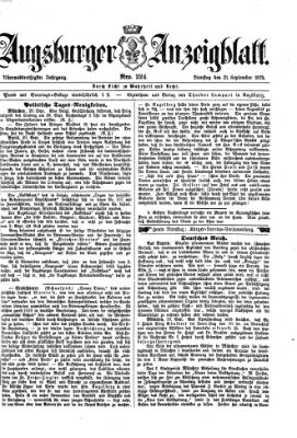 Augsburger Anzeigeblatt Dienstag 21. September 1875