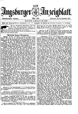 Augsburger Anzeigeblatt Donnerstag 23. September 1875