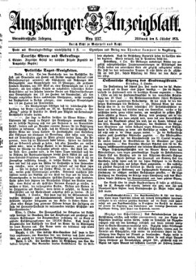 Augsburger Anzeigeblatt Mittwoch 6. Oktober 1875