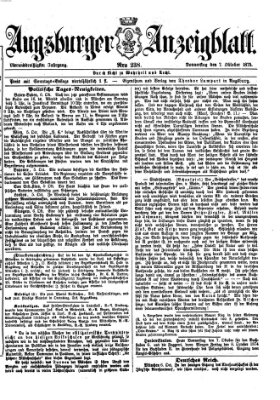 Augsburger Anzeigeblatt Donnerstag 7. Oktober 1875