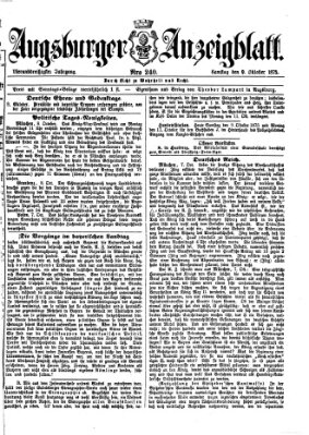 Augsburger Anzeigeblatt Samstag 9. Oktober 1875