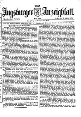 Augsburger Anzeigeblatt Dienstag 12. Oktober 1875