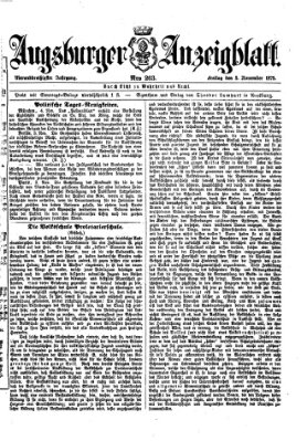 Augsburger Anzeigeblatt Freitag 5. November 1875