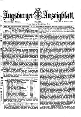 Augsburger Anzeigeblatt Samstag 13. November 1875