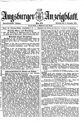 Augsburger Anzeigeblatt Mittwoch 17. November 1875