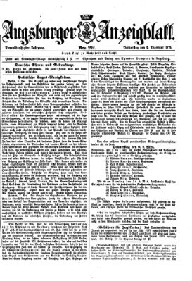 Augsburger Anzeigeblatt Donnerstag 9. Dezember 1875