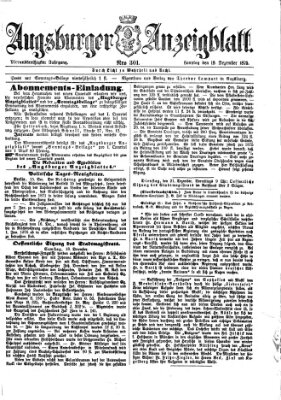 Augsburger Anzeigeblatt Sonntag 19. Dezember 1875