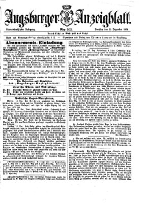 Augsburger Anzeigeblatt Dienstag 21. Dezember 1875