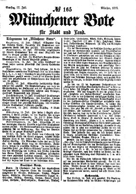 Münchener Bote für Stadt und Land Samstag 17. Juli 1875