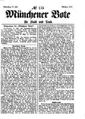 Münchener Bote für Stadt und Land Donnerstag 29. Juli 1875