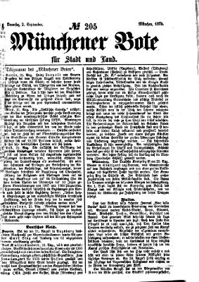 Münchener Bote für Stadt und Land Donnerstag 2. September 1875