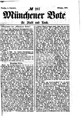 Münchener Bote für Stadt und Land Samstag 4. September 1875