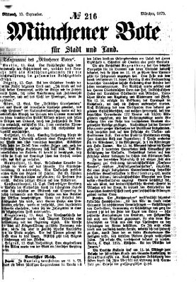 Münchener Bote für Stadt und Land Mittwoch 15. September 1875