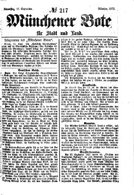 Münchener Bote für Stadt und Land Donnerstag 16. September 1875