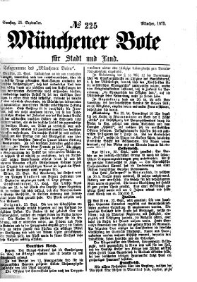 Münchener Bote für Stadt und Land Samstag 25. September 1875