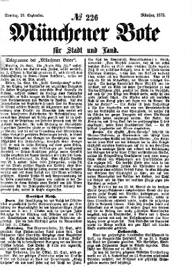 Münchener Bote für Stadt und Land Sonntag 26. September 1875