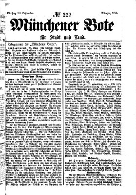 Münchener Bote für Stadt und Land Dienstag 28. September 1875