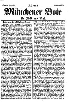 Münchener Bote für Stadt und Land Sonntag 3. Oktober 1875