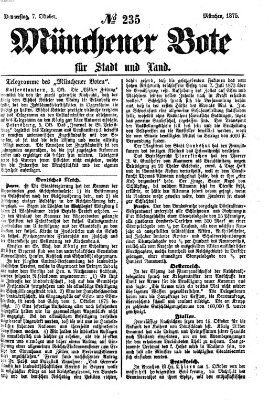Münchener Bote für Stadt und Land Donnerstag 7. Oktober 1875