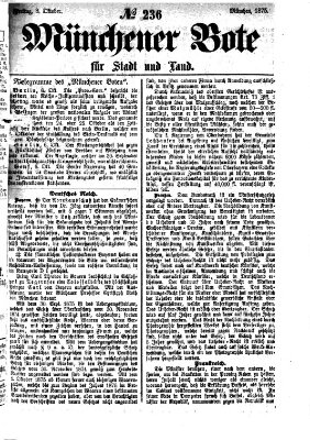 Münchener Bote für Stadt und Land Freitag 8. Oktober 1875