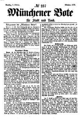 Münchener Bote für Stadt und Land Samstag 9. Oktober 1875