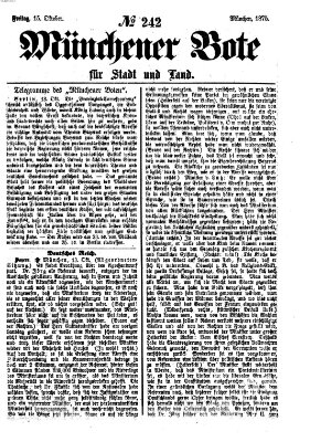 Münchener Bote für Stadt und Land Freitag 15. Oktober 1875